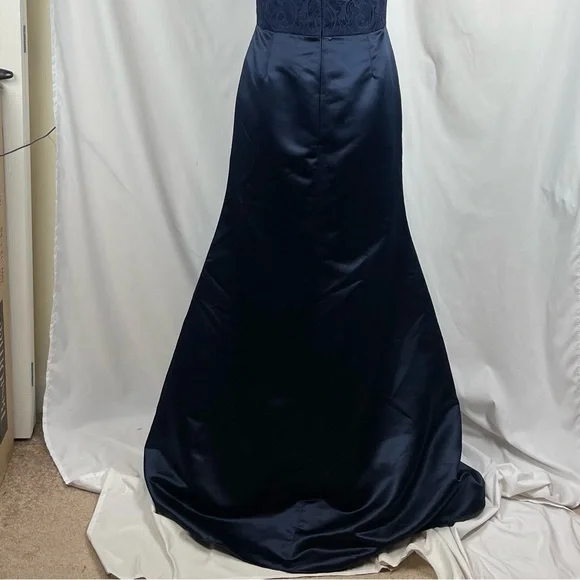 Hayley Paige Navy Maxi Dress Size 14 - Picture 6 of 13